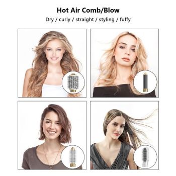 7-in-1 hair curler, automatic hair curler, hot air comb, hair dryer comb, straightening and curling, multifunctional hair tool, Australian hair styling, ceramic hair curler, volume comb, travel hair styler, all hair types - White - Size 7