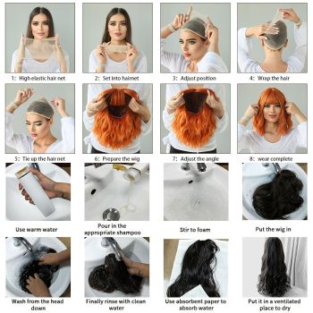 High-Density Synthetic Wig Heat-Resistant Wig Tea-Colored Wig Long Straight Wig - Mocha Brown - Size 85cm-33inch