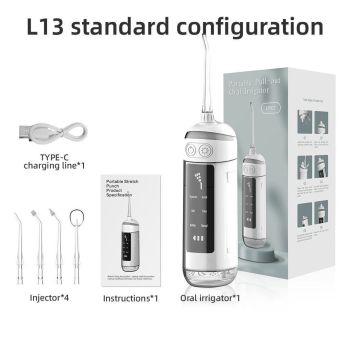 Portable Water Flosser Electric Water Flosser USB Rechargeable Flosser Oral - Black - Size set