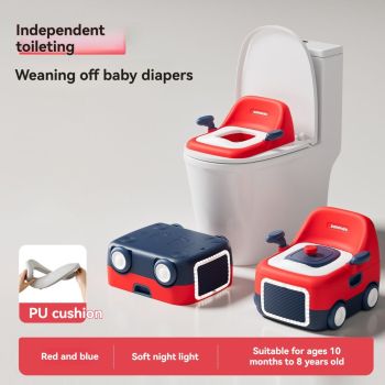 baby portable toilet, potty training, weaning off diapers, soft PU cushion, night-light, bathroom accessories, Australian market, toddler toilet seat - Pink - Size Three
