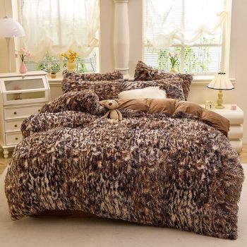 Tie-Dye Bedding Set Three-Piece Bedding Set Soft Bedding Trendy Bedding Home - Leopard print - Size 150*200cm