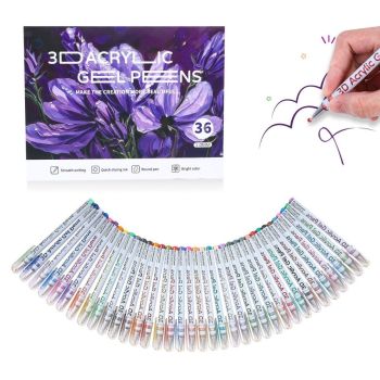 3D Acrylic Gel Pens 12/24/36/48 Color Gel Pens Art Supplies Australia Smooth Writing - Multi-color - Size 48 colors