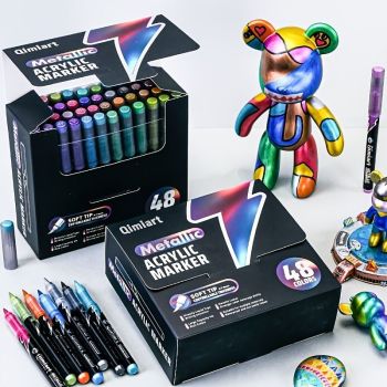 Metallic Acrylic Markers 48 Colors Soft Tip Markers Art Supplies Arts And - Multi-color - Size 48 Colors