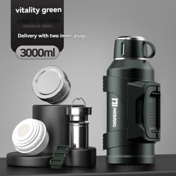 316 Stainless Steel Thermos Large Capacity Thermos Portable Thermos Flask - Silver - Size 4000ml