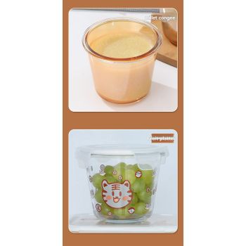 glass soup cup, airtight soup cup, microwave-safe soup cup, office lunch box, sealed food container, glass lunch box, soup container - Amber - Size 750ML-2PCS