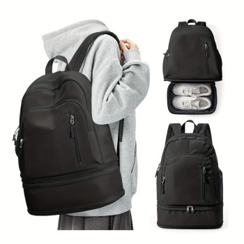 Travel Backpack Shoe Compartment Durable Backpack Travel Accessories Carry-On - Pink - Size Regular