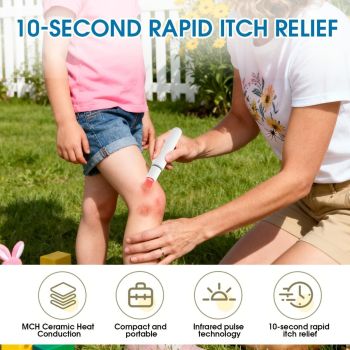 electric itch relief device, outdoor insect bites, camping safety gear, built-in battery, portable itch relief - White - Size routine