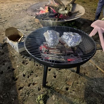 Outdoor Fire Pit Charcoal Fire Pit Camping Fire Pit Backyard Fire Pit Grilling - Black - Size set