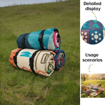 Outdoor Camping Quilted Picnic Mat – Three-Layer Design, Portable & Stylish
