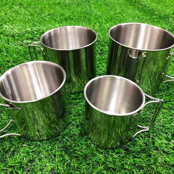 SUS304, outdoor cup set, camping cups, stainless steel cups, outdoor drinking vessels, mesh storage bag, Australian camping gear, family camping cups, stainless steel tumblers, picnic cups