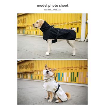 Waterproof Dog Poncho Reflective Dog Cape Dog Rainwear Pet Waterproof Clothing - Beige - Size 6XL-23-30kg