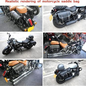 motorcycle side bags, water bottle bag, PU leather, combination lock, motorcycle accessories, durable side bags, secure storage, Australian market
