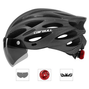 Road Bike Helmet Mountain Bike Helmet Cycling Helmet With Visor Bicycle Helmet - White - Size M55-59CM