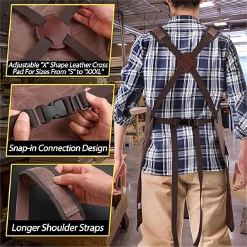Waterproof Apron Utility Apron Work Apron Industrial Apron Tool Storage Apron - Gray - Size regular