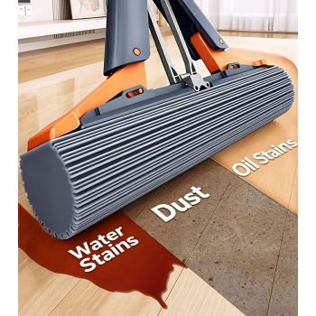Black self-wringing sponge mop, Australian household mop, floor cleaning tool, comfortable mop, durable sponge mop, spill cleaning, timber floor mop
