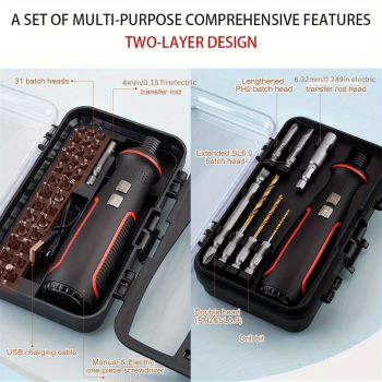 41-in-1 electric screwdriver, rechargeable screwdriver, multi-functional tool set, DIY tools, professional tools, screwdriver bits, drill bits, cordless screwdriver, home repair kit, Australian e-commerce