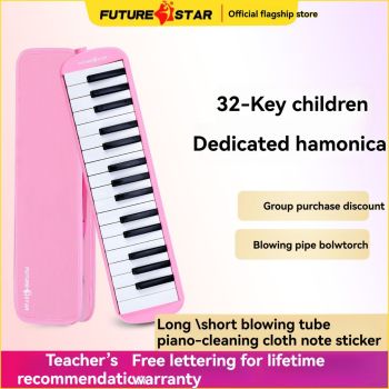 32-key melodica, student melodica, children melodica, beginner musical instrument, classroom instrument, melodica with blow-tube, melodica with mouthpiece, kids keyboard harmonica, school music supply, melodica for kids Australia - Pink - Size 32