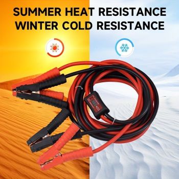 battery jumper cables, 3000A jumper cables, heavy duty jumper cables, car battery starter cables, vehicle jump start kit, surge protected jumper cables, digital voltage display cables, 4WD recovery tools, emergency road kit Australia - Red - Size 5m