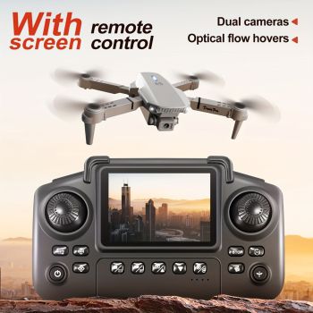 S2 MAX drone, dual-camera drone, upgraded remote control, ESC camera, long-lasting battery, 360° intelligent infrared flight, flying toy, drone gift, beginner drone, FPV drone - Gray - Size Two batteries