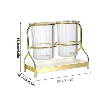 Solid white gold Luxury Wall-Mounted Cutlery Holder, Household Knife Fork Spoon Organizer, New Kitchen Utensil Drainer and Chopstick Container, Tableware Storage Rack