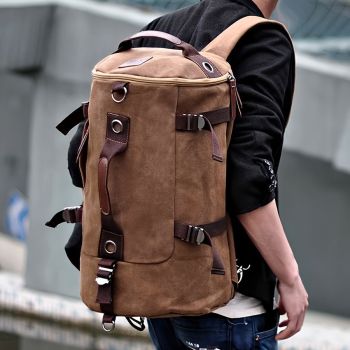 Retro Canvas Backpack Duffle Backpack Hybrid Vintage Travel Bag Canvas Laptop - Green - Size M