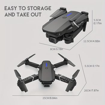 **E88 PRO All-in-One Gesture-Controlled Aerial Drone | Dual Adjustable HD Cameras + 3-Speed Wind Resistance + Touch-Free Operation, Smart Tracking with One-Click Editing, Perfect for Beginners and Outdoor Creativity**