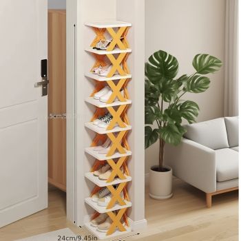  6-Tier Foldable White/BLACK Shoe Rack, space-saving vertical design for entry halls, living rooms, bedrooms, closets, balconies—an essential organizing storage shelf for college dormitories.