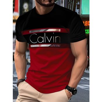 Men'S Casual T-Shirt Short Sleeve Tee Polyester Round Neck Lightweight Everyday - White - Size L(AU L/EU50)