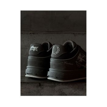 Leopard Print Sneakers Platform Chunky Shoes High-Top Casual Shoes Unisex - Gray pigeon - Size 6(AU6/EU37)