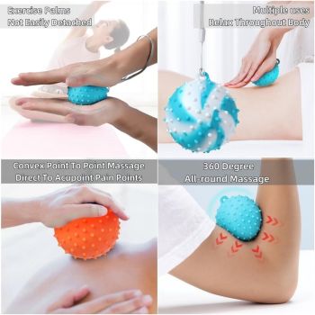 Hand Exercise Balls,Finger Strengthener Stress Balls for Adults and Seniors with Adjustable Wrist Strap, Strength Trainer (2 Pack)