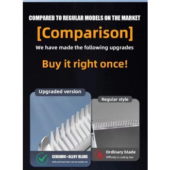 electric hair clipper two-piece set features a trendy and convenient design to meet the needs of family haircuts.   It is safe and easy to operate, providing powerful and precise trimming for styling, beard and sideburns care.   It can easily create an el