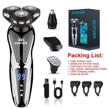 Men'S Electric Shaver 4-In-1 Shaver Multifunctional Shaver USB Charging Shaver - Black - Size 1168