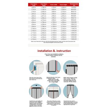 Magnetic Screen Door Self-Sealing Mesh Curtain Heavy-Duty Screen Door Insect - White - Size 110-210cm