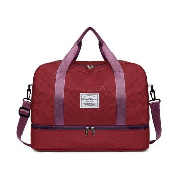 Luxury Duffle Bag Oversized Duffle Travel Bag Gym Bag Multiple Compartments Wet - Purple - Size 01