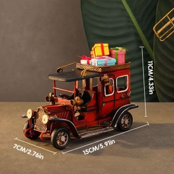 Vintage Car Christmas Decoration Christmas Ornament Desktop Decoration HomeChristmas decoration, vintage car ornament, desktop decor, home decor, wine cabinet decoration, festive gift topper, Australian Christmas, holiday tabletop accent, retro car figuri