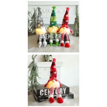 Christmas decoration, knitted forest man, sitting Christmas ornament, Christmas lights, festive decor, holiday decor, Australian Christmas, indoor Christmas decoration, covered outdoor decoration, LED decoration - socks - Size 3PCS