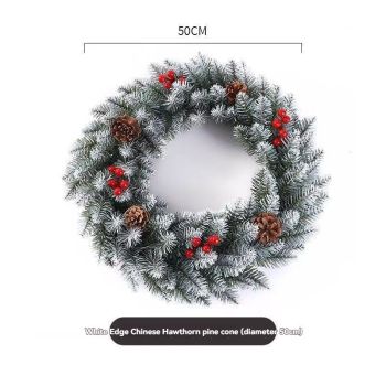 Christmas wreath, artificial wreath, red berries, pine cones, 30CM wreath, Christmas decoration, festive home decor, wreath for door, holiday centrepiece - Red - Size 50CM