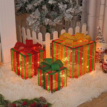 Christmas gift box, LED decorative lights, holiday decor, festive room decoration, battery operated Christmas lights, gift box lights, Australian Christmas decorations - Christmas - Size 5