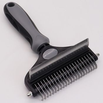 Pet Hair Remover Brush Double-Sided Pet Brush Pet Grooming Tool Dog Brush Cat - Royal Blue - Size Large -91 teeth