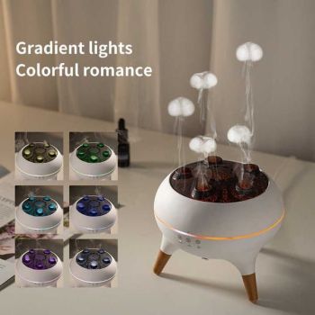 Jellyfish Aroma Diffuser Sound Pickup Diffuser Gradient Lighting Diffuser - White - Size 01