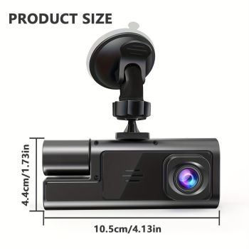 Dash Camera Car Camera Dual Lens Dash Cam 1080p Front Camera 720p Interior - Black - Size 01