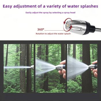 Portable High-Pressure Car Wash Water Gun 3/4-Inch Adapter 1/2-Inch Adapter - Black - Size 01