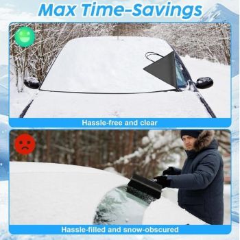 Windshield Cover 800D Oxford Fabric SUV Truck Cover Frost Resistant Waterproof - Black - Size 001