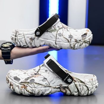 Men'S Summer Mules Beach Shoes Thick-Soled Mules EVA Shoes Anti-Slip Shoes - White - Size 40