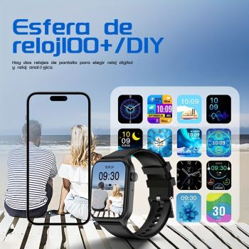 Smart Watch 1.83-Inch Screen Wireless Call Wireless Music Voice Control Sports - Pink - Size 001