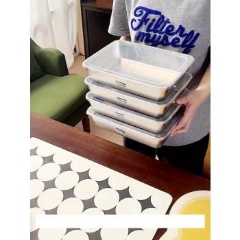 3 pieces/set Large stainless steel square food storage box with transparent lid - leak-proof, stackable, durable - perfect for camping, outdoor exploration and home use - perfect for storing meat, fruits