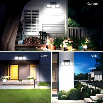 74 LED solar sensor lights with motion sensor, 3 brightness modes, outdoor wall lights, suitable for front door, courtyard, garage, terrace