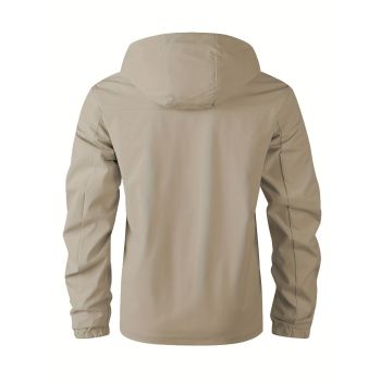 Men'S Hooded Windbreaker Lightweight Windbreaker Casual Jacket With Pockets - Dark Gray - Size 4XL(AU 4XL/EU58)
