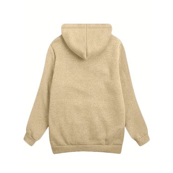 Fleece-Lined Hooded Jacket Women'S Winter Jacket Autumn Winter Coat Hooded - Royal Blue - Size XL(AU XL/EU52)