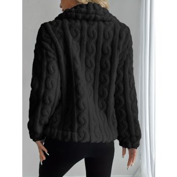 Double-Sided Fleece Coat Turn-Down Collar Button Coat Women'S Winter Outerwear - Red - Size M(AU M/EU48)